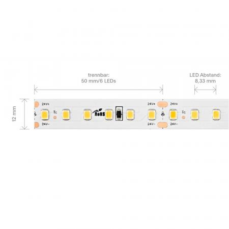 Sigor 9,6W/m Long Distance LED-Streifen 3000K 20m 120LED/m IP20 24V 850lm/m RA90