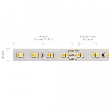 Sigor 14W/m Tunable White LED-Streifen 6500-2700K 5m 140LED/m IP20 24V 1574lm