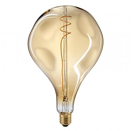 Designhighlight SIGOR 6126001 Giant Lampe Drop gold E27 5W 260lm 1800K Warmweiß-Extra dimmbar Ø165mm