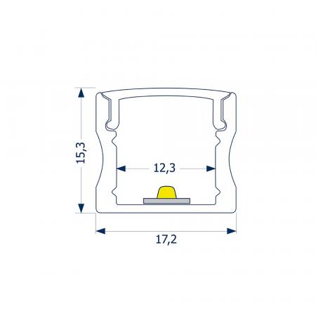 2 Meter Wand- und Decken Profil für LED-Streifen Sigor