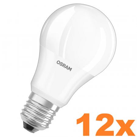 12er Vorteilspack OSRAM E27 LED Lampe matt wie 60W tageslichtweiß