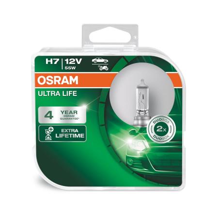 2er Set OSRAM PX26d ULTRA LIFE H7 Autolampe Halogenlicht Schweinwerferlampen