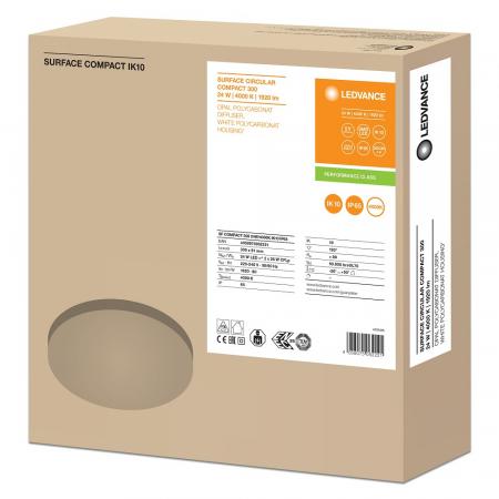 LEDVANCE Surface Compact LED Wand- und Deckenleuchte neutralweiss, Schutz vor Vandalismuss - Treppenbeleuchtung