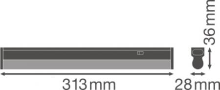 LEDVANCE LINEAR COMPACT SWITCH 300 4W 400lm 3000K Warmweiß 313mm IP20 mit Schalter