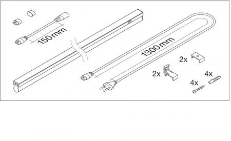 LEDVANCE LINEAR COMPACT SWITCH 300 4W 450lm 4000K Neutralweiß 313mm IP20 mit Schalter