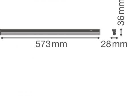 60cm LED Lichtleiste LEDVANCE LINEAR COMPACT SWITCH 600 8W 800lm 4000K kaltweiß mit Schalter