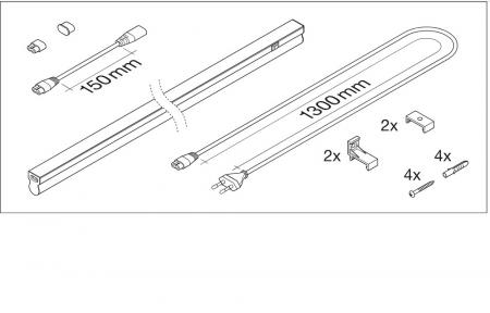 120cm LED Lichtleiste LEDVANCE Linear Compact Switch 1200 14W 4000K neutralweißes Licht mit Schalter