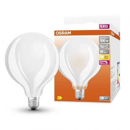 4er Sparpack Leistungsstarke Osram E27 SUPERSTSTAR GLOBE 95 LED Lampe MATT 11W wie 100W 2700K warmweißes Licht in Kugelform dimmbar