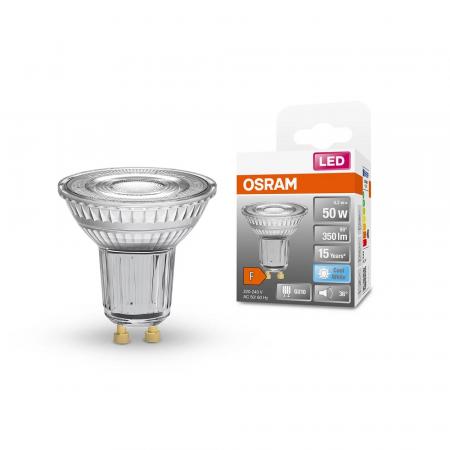 Nur noch angezeigter Bestand verfügbar:    OSRAM GU10  LED STAR PAR16 Strahler 36° 4,3W wie 50W neutralweißes Licht