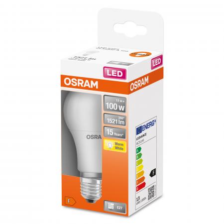 6 x Helle OSRAM LED E27 Glühbirnen matt 13W wie 100W warmweißes Licht - klassischer Schraubsockel