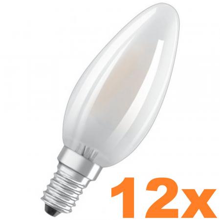 6 x Doppelpack OSRAM LED Classic E14 Kerze RETROFIT MATT 2,5W=25W 2700K warmweißes Licht