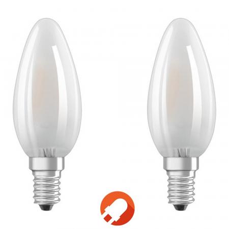6 x Doppelpack OSRAM LED Classic E14 Kerze RETROFIT MATT 2,5W=25W 2700K warmweißes Licht