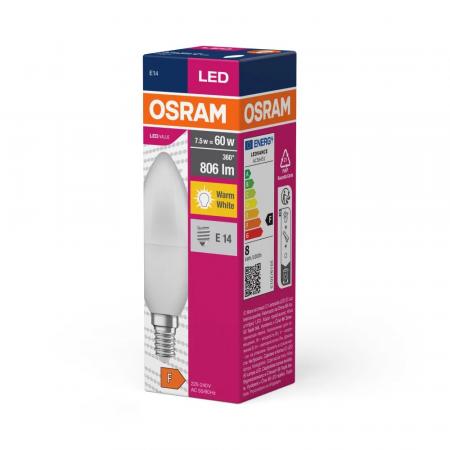 OSRAM E14  LED Value Classic Kerzenlampe 6,8W wie 60W warmweißes Licht