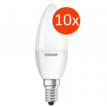 10er Sparpack OSRAM E14 LED Kerzenlampem BASE Classic MATT 4,9W=40W 2700K warmweißes Licht