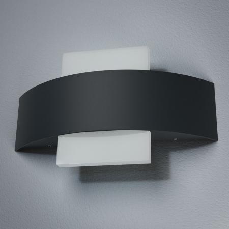 OSRAM LED Außen Wandleuchte Endura Style dunkelgrau/weiß IP44 -mit Lichtaustritt oben und unten in Dunkelgrau aus Aluminium, für Fassaden-/Eingänge