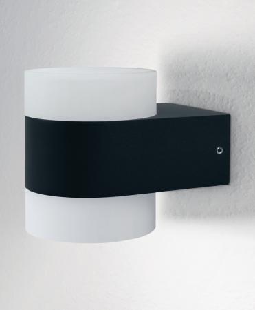 Osram Anthrazitfarbene LED Wandleuchte Puck UpDown mit warmweißem Licht IP44
