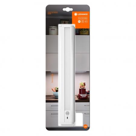 LEDVANCE Lichtleiste Linear LED Mobile Unterschrank Leuchte mit Batterie und Sensor in weiß