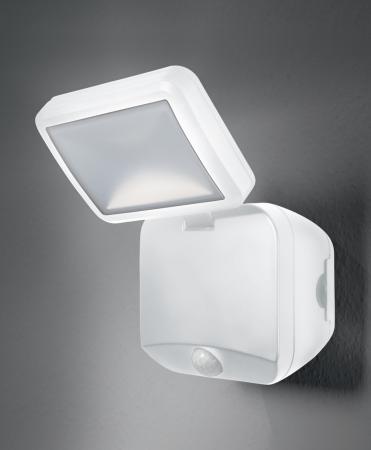 OSRAM Außenwandleuchte Battery LED Spotlight Single Weiß IP54 mit Sensor