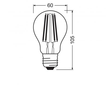 OSRAM LED Superstar Classic A 100 Filament 11W 2700K E27 300° - dimmbares Leuchtmittel in Birnenform wie 100W warmweisses Licht