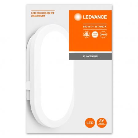 LEDVANCE LED Außen- und Fechtraum Wandleuchte BULKHEAD 4000K IP54 in Weiß