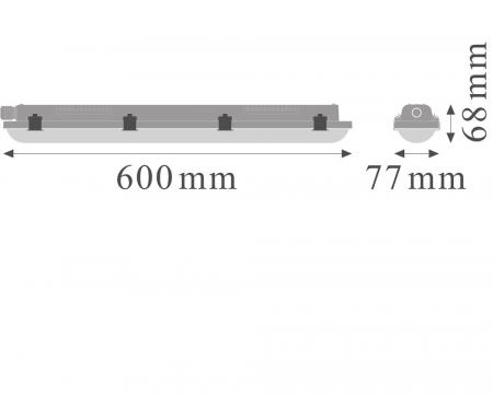 60cm LEDVANCE DAMP PROOF VALUE 600 LED Feuchtraumleuchte 9 Watt 4000 K IP65