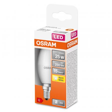 OSRAM LED Star Classic B 25 2,5W wie 25W 250lm 2700K E14 Warmweiß Frosted