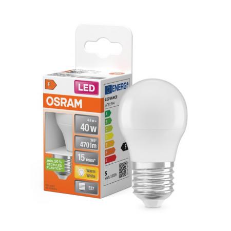 OSRAM LED Star Classic P 40 4,9W wie 40W 470lm 2700K E27 Warmweiß 200° matt nicht dimmbar