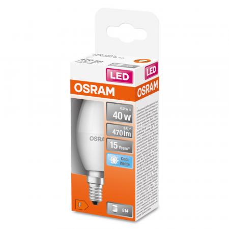 OSRAM E14 LED Kerzenlampe STAR matt 4,9W wie 40W neutralweißes Licht