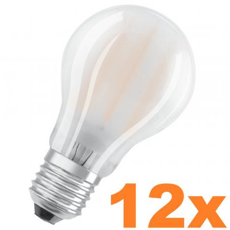 12er Aktions Set OSRAM E27 LED Lampe STAR RETROFIT matt 6,5W wie 60W neutralweißes Licht