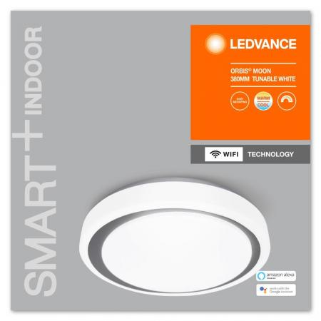 Aktion: Nur noch angezeigter Bestand verfügbar:   LEDVANCE SMART+ Orbis Moon 380 WiFi Leuchte weiss/grau - App- & Sprachsteuerung