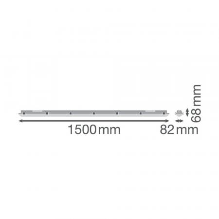 150cm LEDVANCE Damp Proof LED Feuchtraumleuchte 46W 3000K warmweißes Licht IP65