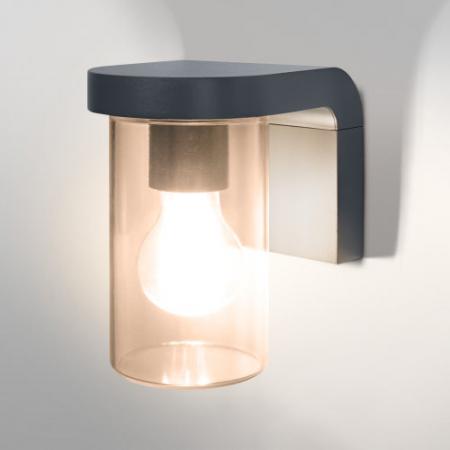 OSRAM  CASCADE Außenwandleuchte Anthrazit Amber Glaszylinder, hängend - IP44-Schutz, stoßfest IK03, für Terrasse und Balkon