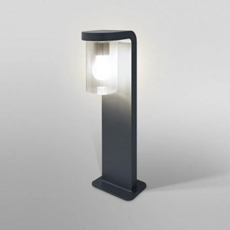 Osram Wegeleuchte CASCADE 50cm hoch flacher Aluminium Standfuß Anthrazit klarer Glaszylinder