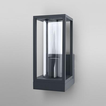 OSRAM  Laternenformige Außenwandleuchte Frame Glas Aluminium anthrazit - rechteckiges Design, 140 x 110 x 245 mm, Montagematerial inklusive