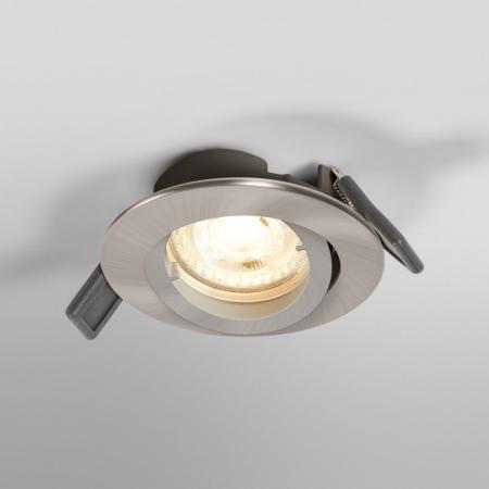OSRAM Spotlight Recess Set Incl. Osram LED 4.3W GU10 Brushed Nickel aus Aluminium gebürstet mit warmweißem Licht in Nickeloptik Einbaudurchmesser 75,0 mm