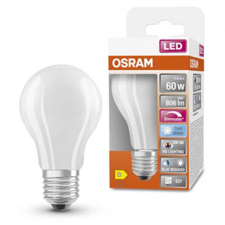 OSRAM E27 LED SUPERSTAR PLUS Leuchtmittel matt dimmbar 5,8W wie 60W universalweißes Licht 4000K 90 Ra