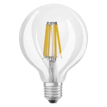 OSRAM Leistungsstarke E27 Globe 95 LED Glühbirne klar dimmbar 11W wie 100W warmweißes Licht 2700K
