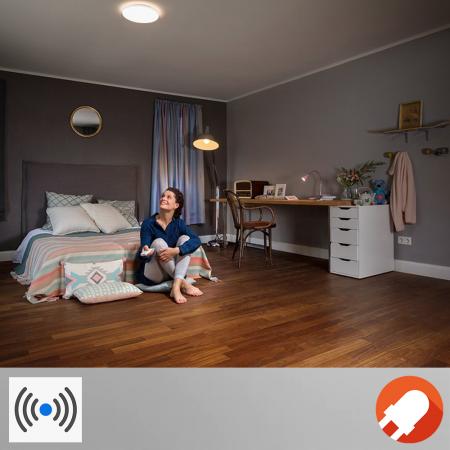 LEDVANCE ORBIS IP44 Sensor 300 mm, 15,5 W, LED-Deckenleuchte, Bewegungs- und Tageslichtsensor, IP44, Weiß