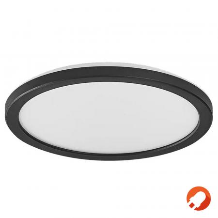 OSRAM Orbis Ultra Slm Backlight Deckenleuchte 23,5cm in Schwarz dimmbar - warmweißes Licht (3000K) + Hintergrundlicht, dreistufige Dimmbarkeit über Wandschalter, ultraflach