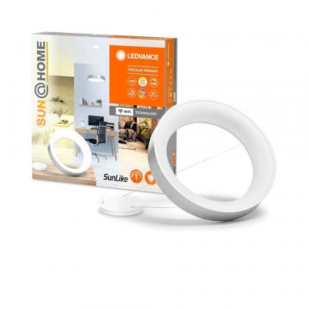 Nur noch angezeigter Bestand verfügbar:   LEDVANCE SUN@HOME Circular LED-Hängeleuchte Silber Ø 45