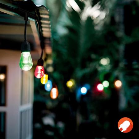 7,5m OSRAM Smart+ WiFi Outdoor Lichterkette Stringlight mit 12 LED-Lampen mit warmweißem oder buntem Licht