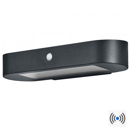 OSRAM ENDURA Style Solar Oval LED-Außenwandleuchte 6W 540 lm 3000K Schwarz mit Bewegungsmelder IP44