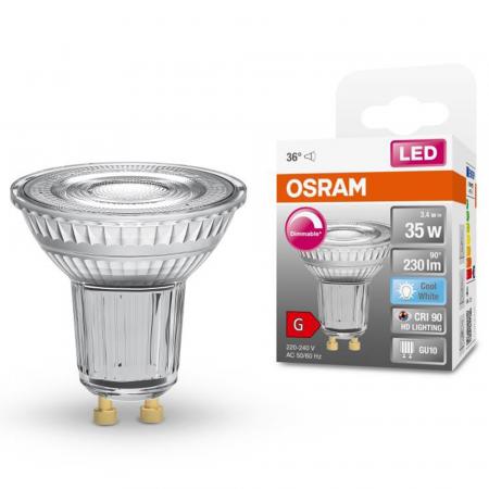 OSRAM Superstar GU10 LED Strahler PAR16 36° Abstrahlwinkel 3,4W wie 35W neutralweiß dimmbarer Reflektor