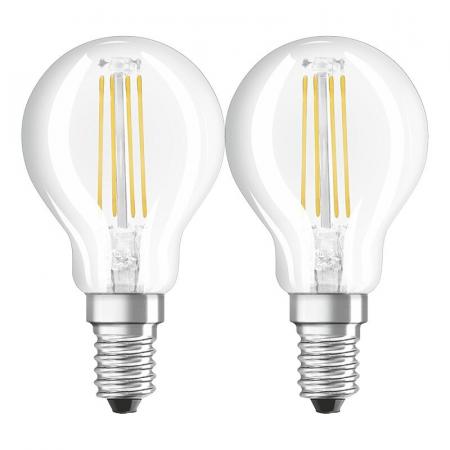 DOPPELPACK E14 Osram LED Lampe BASE Filament 4W wie 40W 2700K behagliches warmweißes Licht