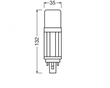 Ledvance DULUX D26 LED Kompaktlampe 2Pin G24d  9,5W wie 26W 3000K warmweißes Licht EM & AC für KVG/VVG