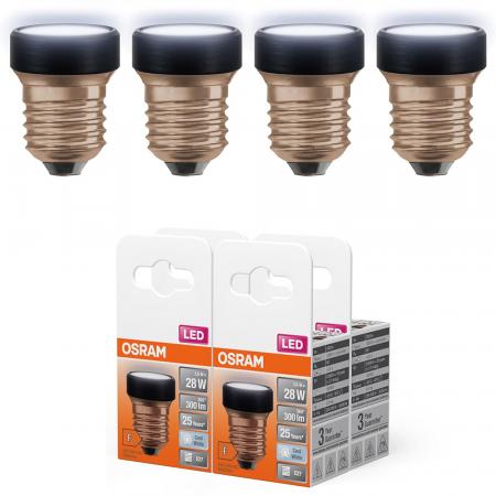 4 x OSRAM E27 LED STAR FLAT 28 Non-DIM 3.5W 840 Frosted