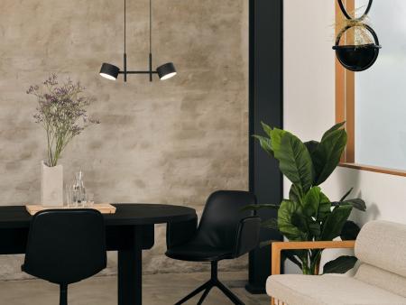 Osram 2-flammige Pendelleuchte Decor Kyoto aus Aluminium in Schwarz mit warmweißem Licht - Dimmbar (CLICK DIM via Schalter)