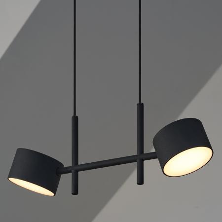 Osram 2-flammige Pendelleuchte Decor Kyoto aus Aluminium in Schwarz mit warmweißem Licht - Dimmbar (CLICK DIM via Schalter)