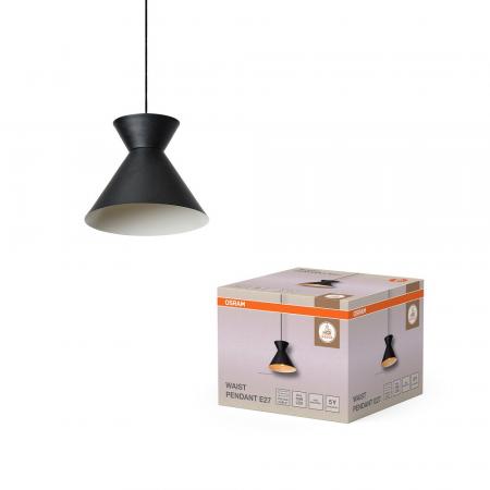 Osram Pendelleuchte Decor Waist aus Stahl mit E27 Fassung in Schwarz Ø 20 cm