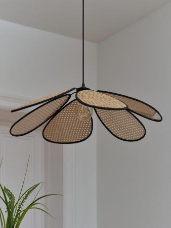 OSRAM Pendelleuchte Decor Rattan Daisy aus Rattan|Stahl mit E27 Fassung beige - Ø 69 cm